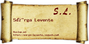 Sárga Levente névjegykártya